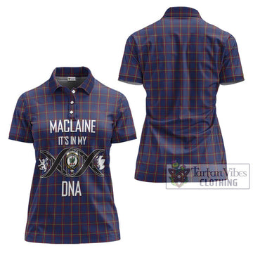 MacLaine of Lochbuie Tartan Women's Polo Shirt with Family Crest DNA In Me Style