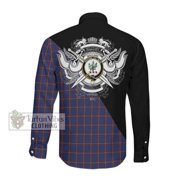 MacLaine of Lochbuie Tartan Long Sleeve Button Shirt with Family Crest and Military Logo Style