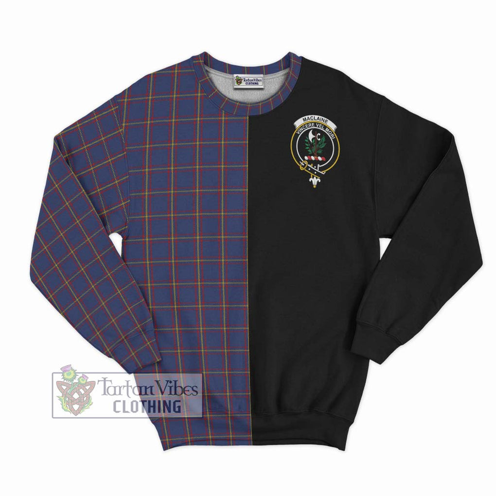 MacLaine of Lochbuie Tartan Sweatshirt with Family Crest and Half Of Me Style - Tartanvibesclothing Shop