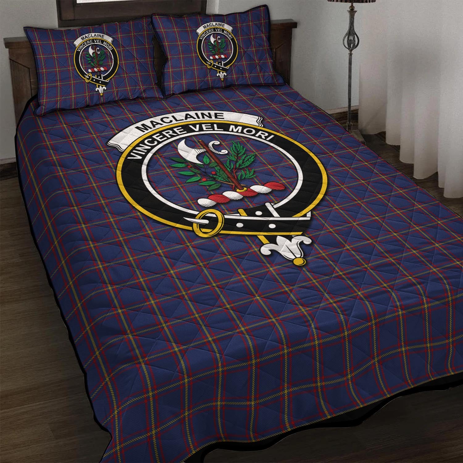 MacLaine of Lochbuie Tartan Quilt Bed Set with Family Crest - Tartan Vibes Clothing