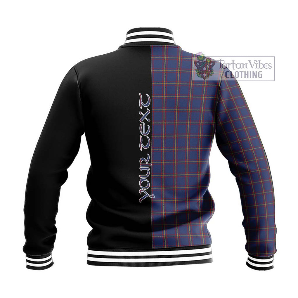 MacLaine of Lochbuie Tartan Baseball Jacket with Family Crest and Half Of Me Style - Tartanvibesclothing Shop