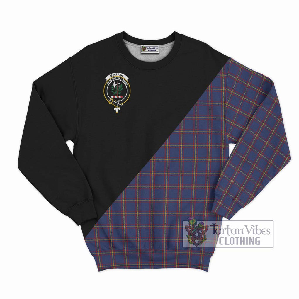 MacLaine of Lochbuie Tartan Sweatshirt with Family Crest and Military Logo Style - Tartanvibesclothing Shop