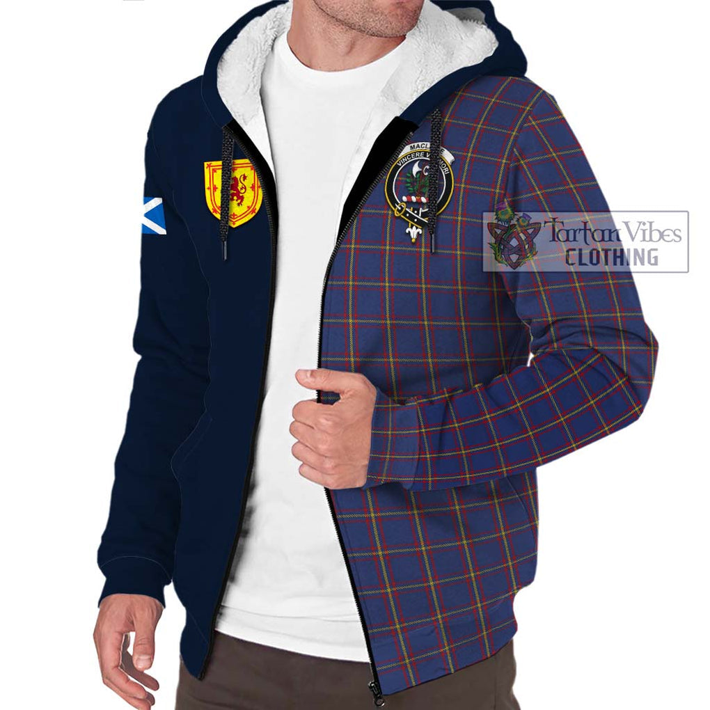 Tartan Vibes Clothing MacLaine of Lochbuie Tartan Sherpa Hoodie with Scottish Lion Royal Arm Half Style