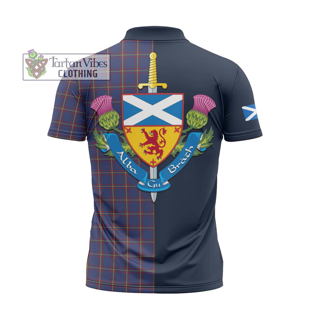 Tartan Vibes Clothing MacLaine of Lochbuie Tartan Zipper Polo Shirt with Scottish Lion Royal Arm Half Style