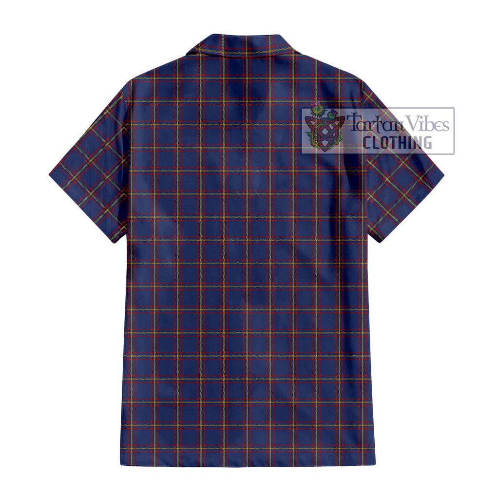 MacLaine of Lochbuie Tartan Short Sleeve Button Shirt with Family Crest DNA In Me Style - Tartanvibesclothing Shop