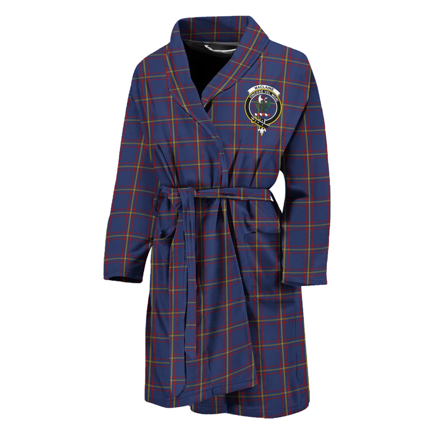 MacLaine of Lochbuie Tartan Bathrobe with Family Crest Unisex M - Tartan Vibes Clothing