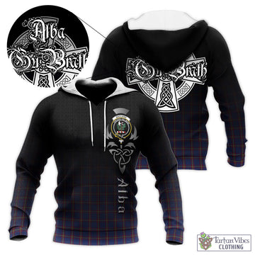 MacLaine of Lochbuie Tartan Knitted Hoodie Featuring Alba Gu Brath Family Crest Celtic Inspired