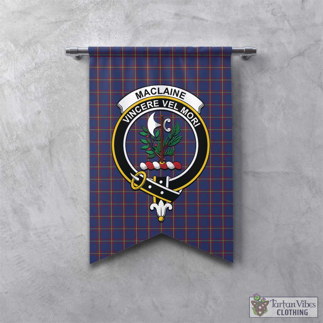 Tartan Vibes Clothing MacLaine of Lochbuie Tartan Gonfalon, Tartan Banner with Family Crest