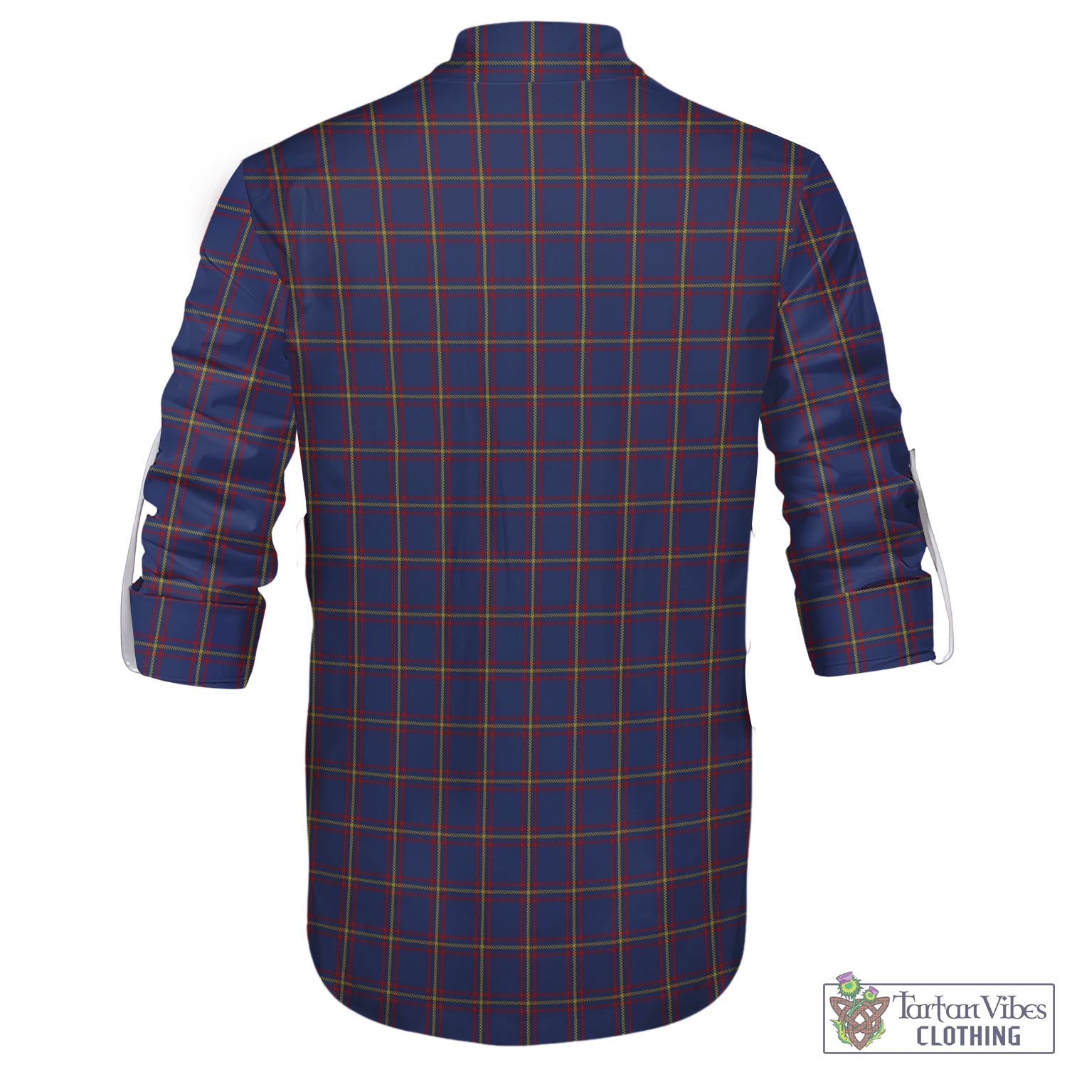 Tartan Vibes Clothing MacLaine of Lochbuie Tartan Men's Scottish Traditional Jacobite Ghillie Kilt Shirt with Family Crest