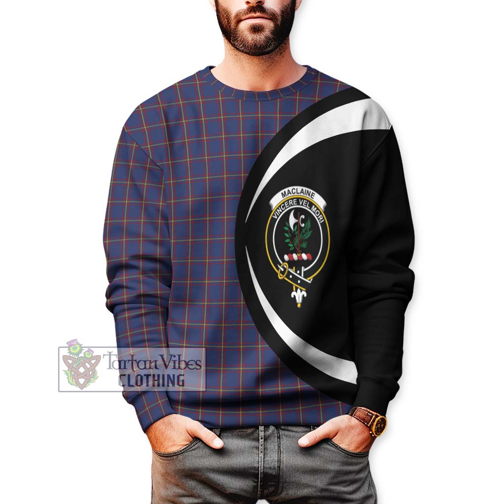 MacLaine of Lochbuie Tartan Sweatshirt with Family Crest Circle Style - Tartan Vibes Clothing