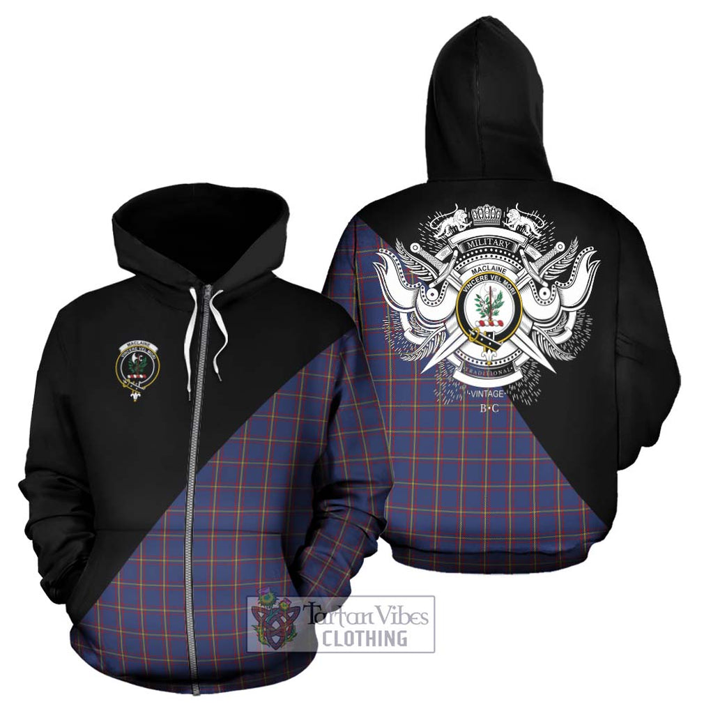 MacLaine of Lochbuie Tartan Hoodie with Family Crest and Military Logo Style - Tartanvibesclothing Shop