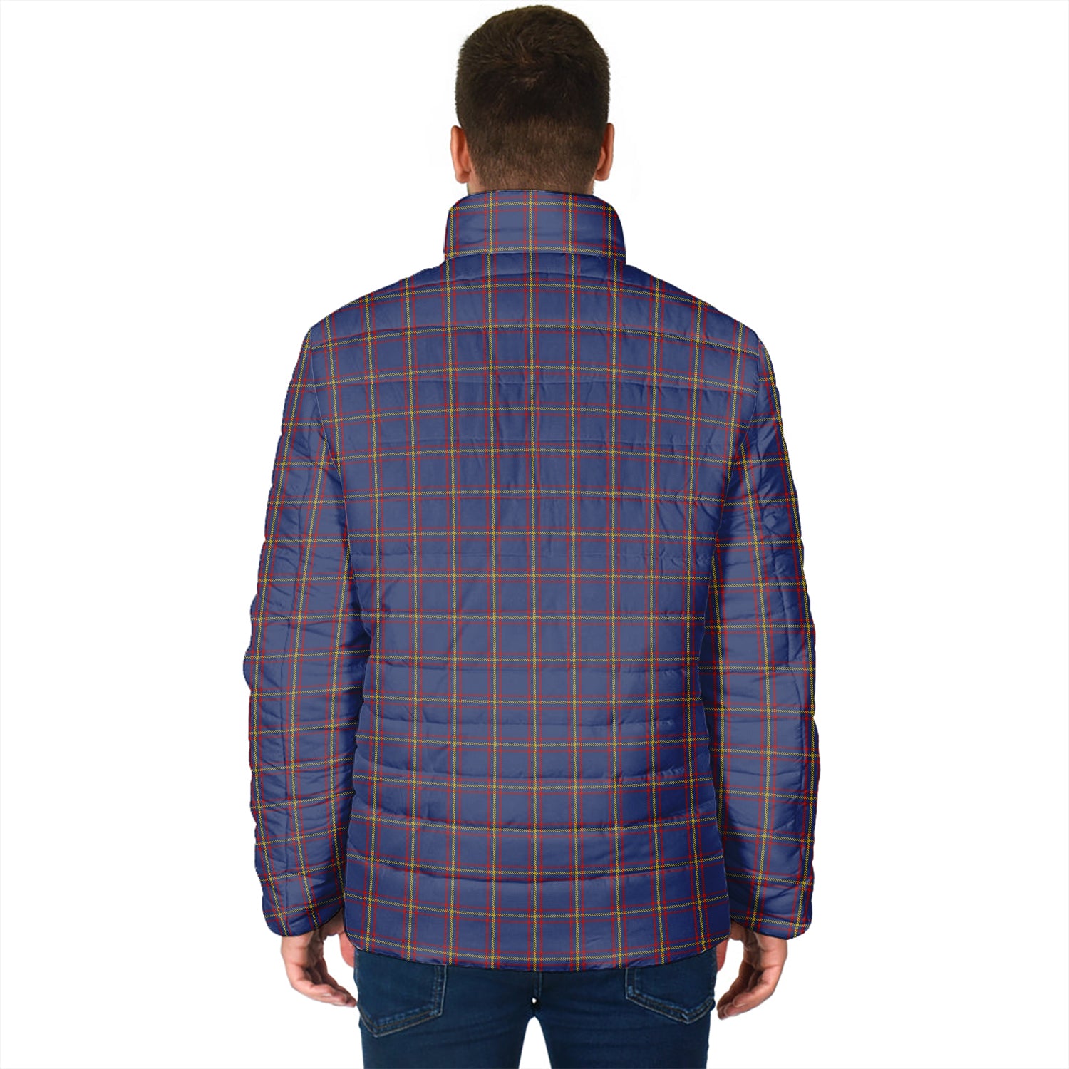 MacLaine of Lochbuie Tartan Padded Jacket with Family Crest - Tartanvibesclothing