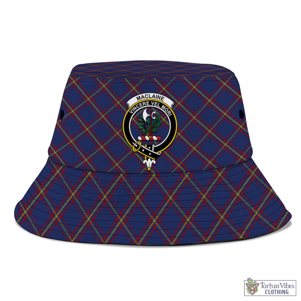 Tartan Vibes Clothing MacLaine of Lochbuie Tartan Bucket Hat with Family Crest