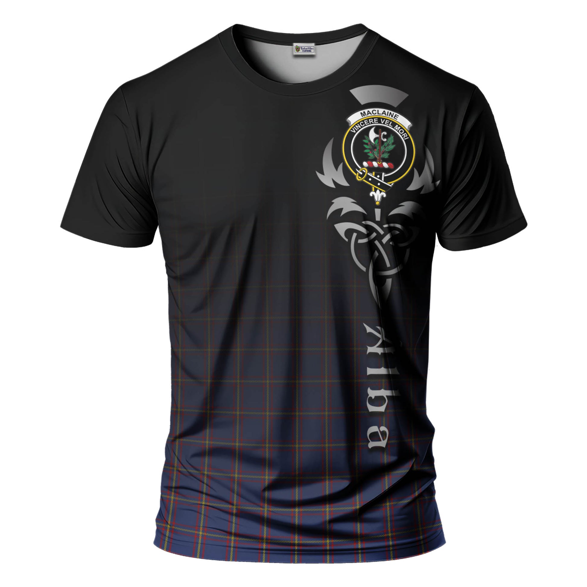 Tartan Vibes Clothing MacLaine of Lochbuie Tartan T-Shirt Featuring Alba Gu Brath Family Crest Celtic Inspired