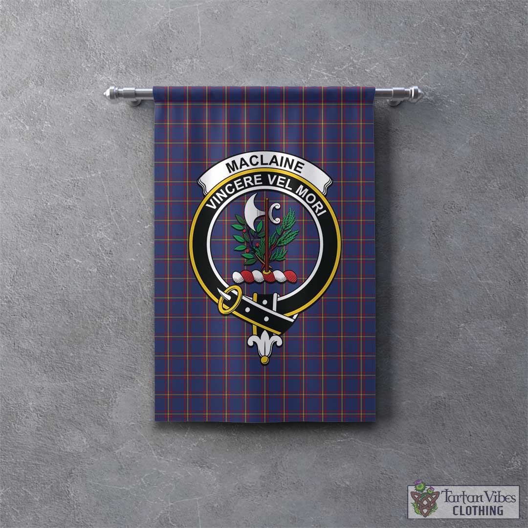 Tartan Vibes Clothing MacLaine of Lochbuie Tartan Gonfalon, Tartan Banner with Family Crest