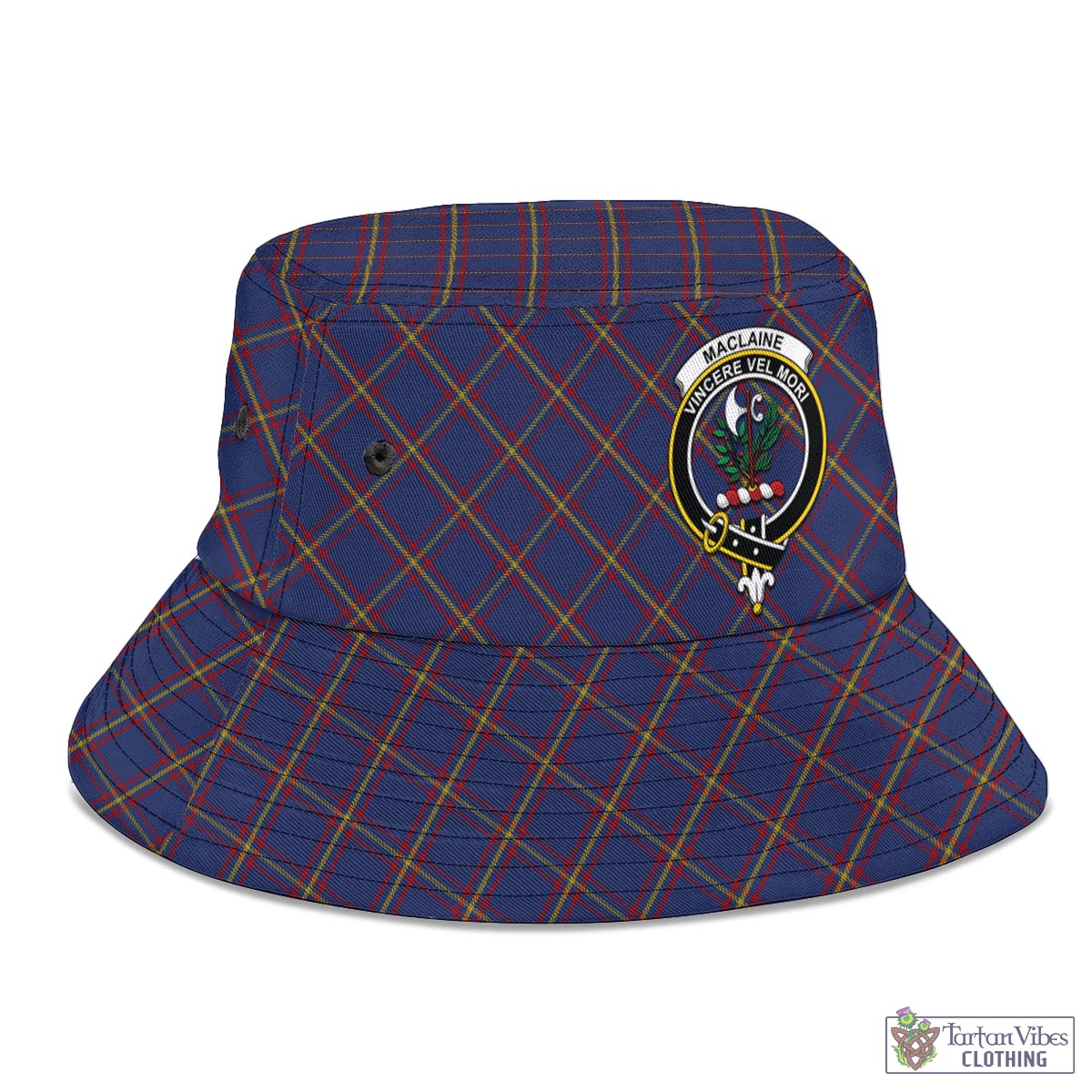 Tartan Vibes Clothing MacLaine of Lochbuie Tartan Bucket Hat with Family Crest