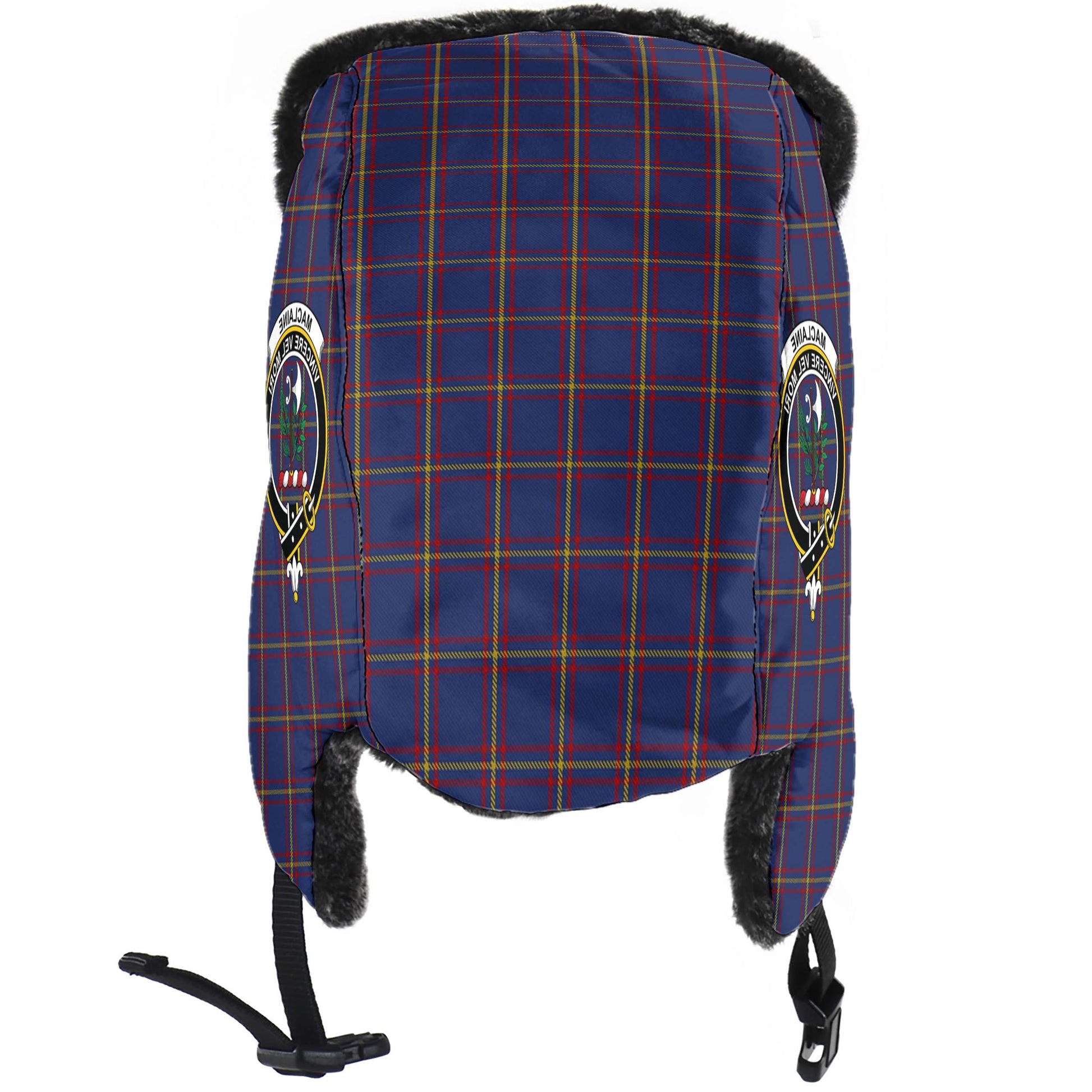 MacLaine of Lochbuie Tartan Winter Trapper Hat with Family Crest - Tartanvibesclothing