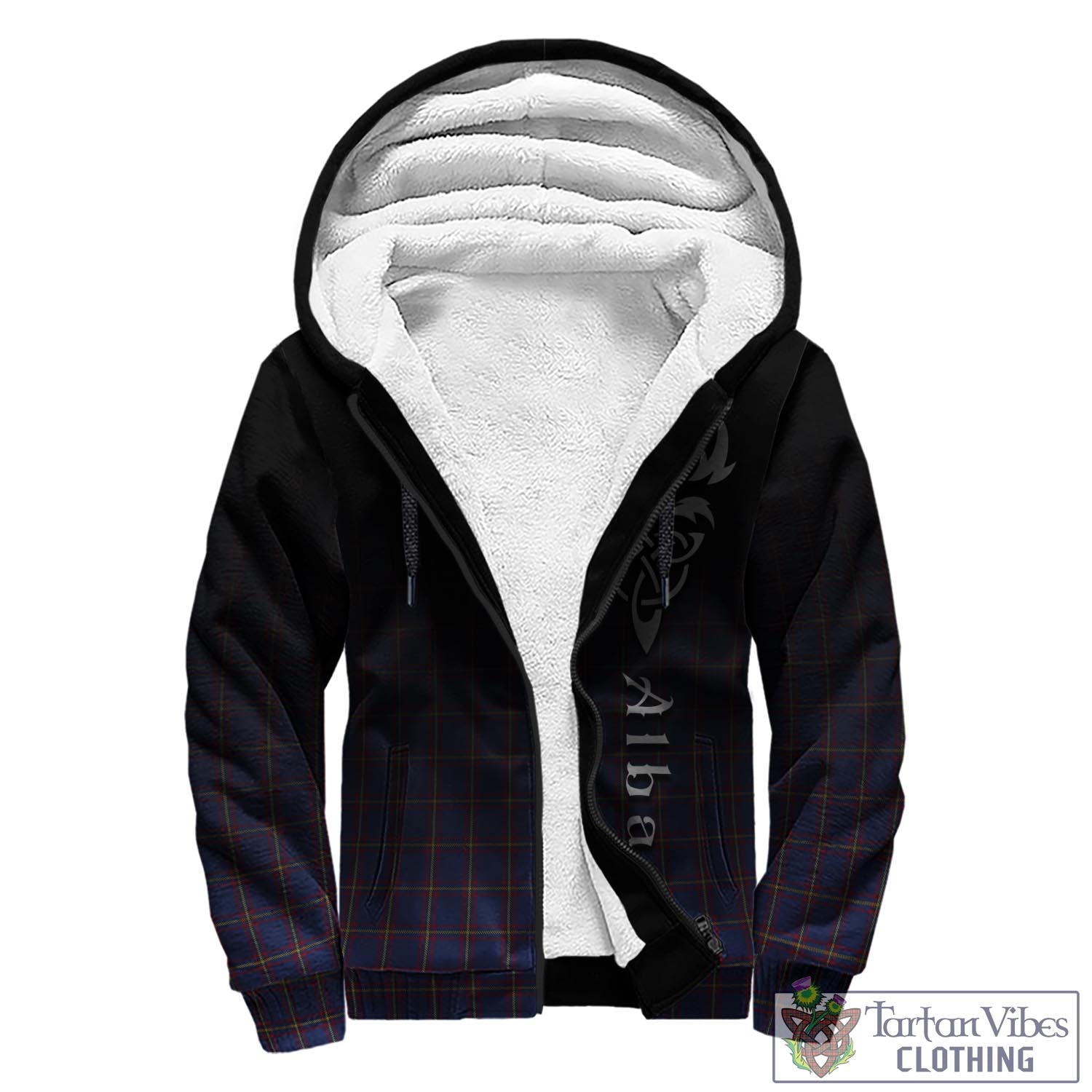 Tartan Vibes Clothing MacLaine of Lochbuie Tartan Sherpa Hoodie Featuring Alba Gu Brath Family Crest Celtic Inspired