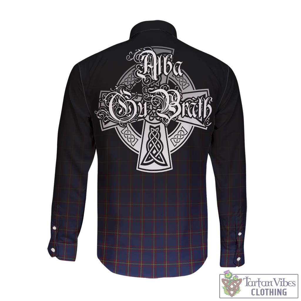 Tartan Vibes Clothing MacLaine of Lochbuie Tartan Long Sleeve Button Up Featuring Alba Gu Brath Family Crest Celtic Inspired