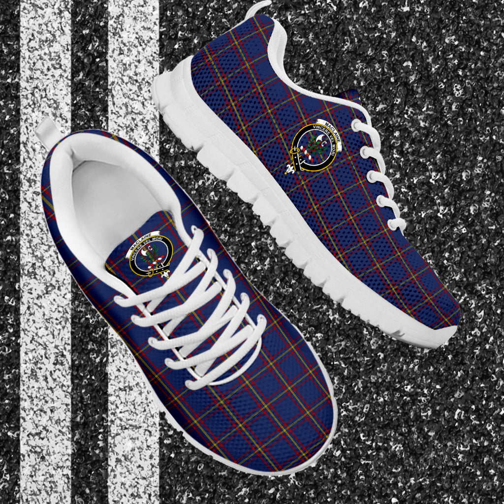 MacLaine of Lochbuie Tartan Sneakers with Family Crest - Tartan Vibes Clothing