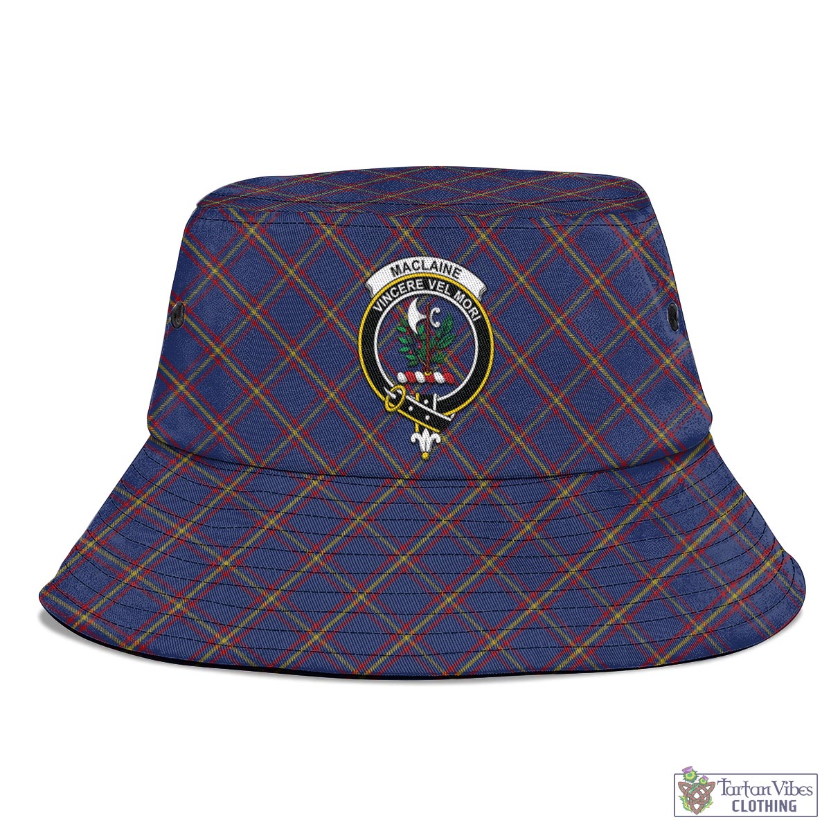 Tartan Vibes Clothing MacLaine of Lochbuie Tartan Bucket Hat with Family Crest