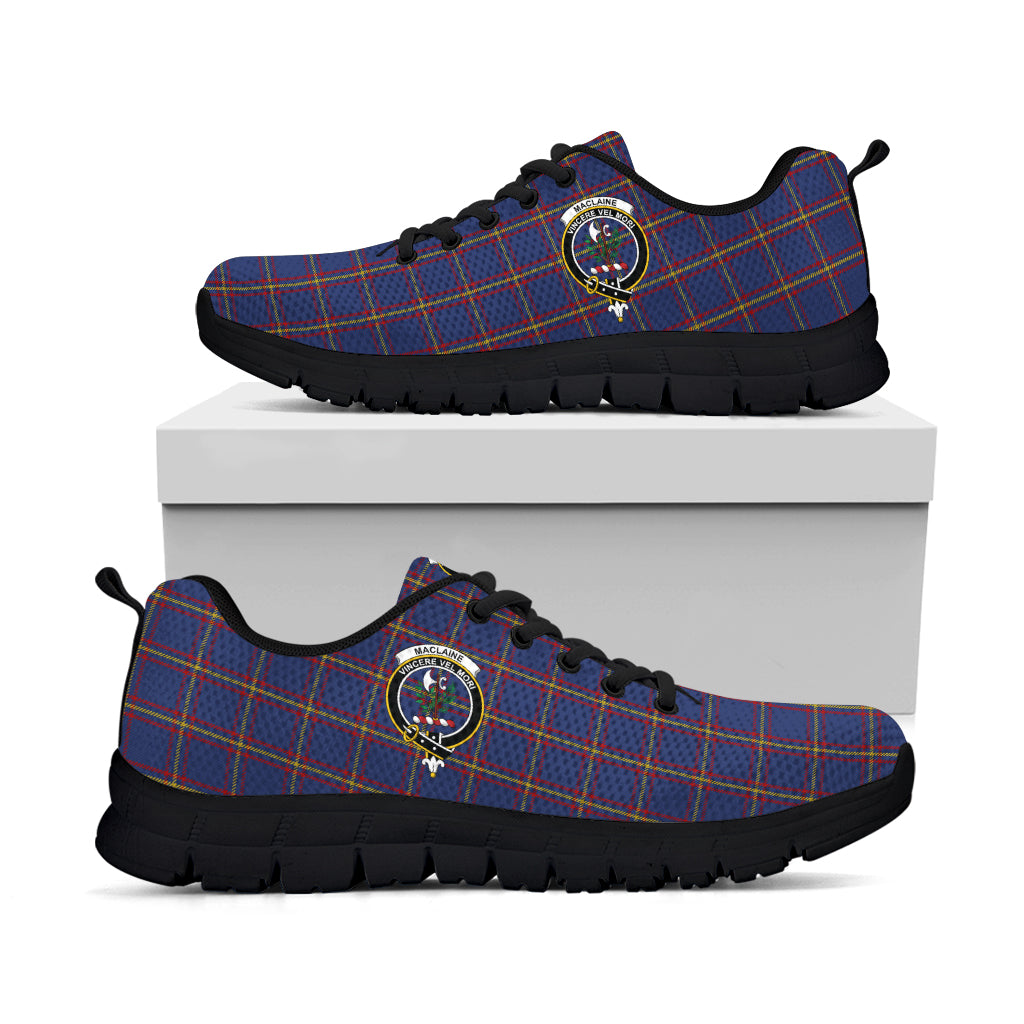 MacLaine of Lochbuie Tartan Sneakers with Family Crest - Tartan Vibes Clothing