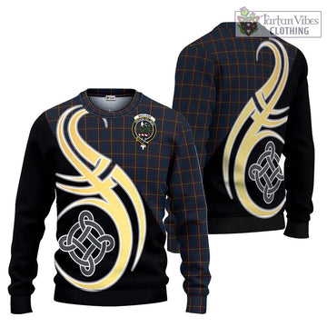 MacLaine of Lochbuie Hunting Tartan Ugly Sweater with Family Crest and Celtic Symbol Style