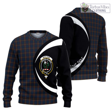 MacLaine of Lochbuie Hunting Tartan Ugly Sweater with Family Crest Circle Style