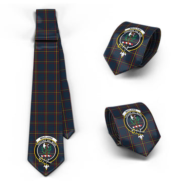 MacLaine of Lochbuie Hunting Tartan Classic Necktie with Family Crest