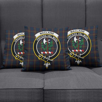 MacLaine of Lochbuie Hunting Tartan Pillow Cover with Family Crest