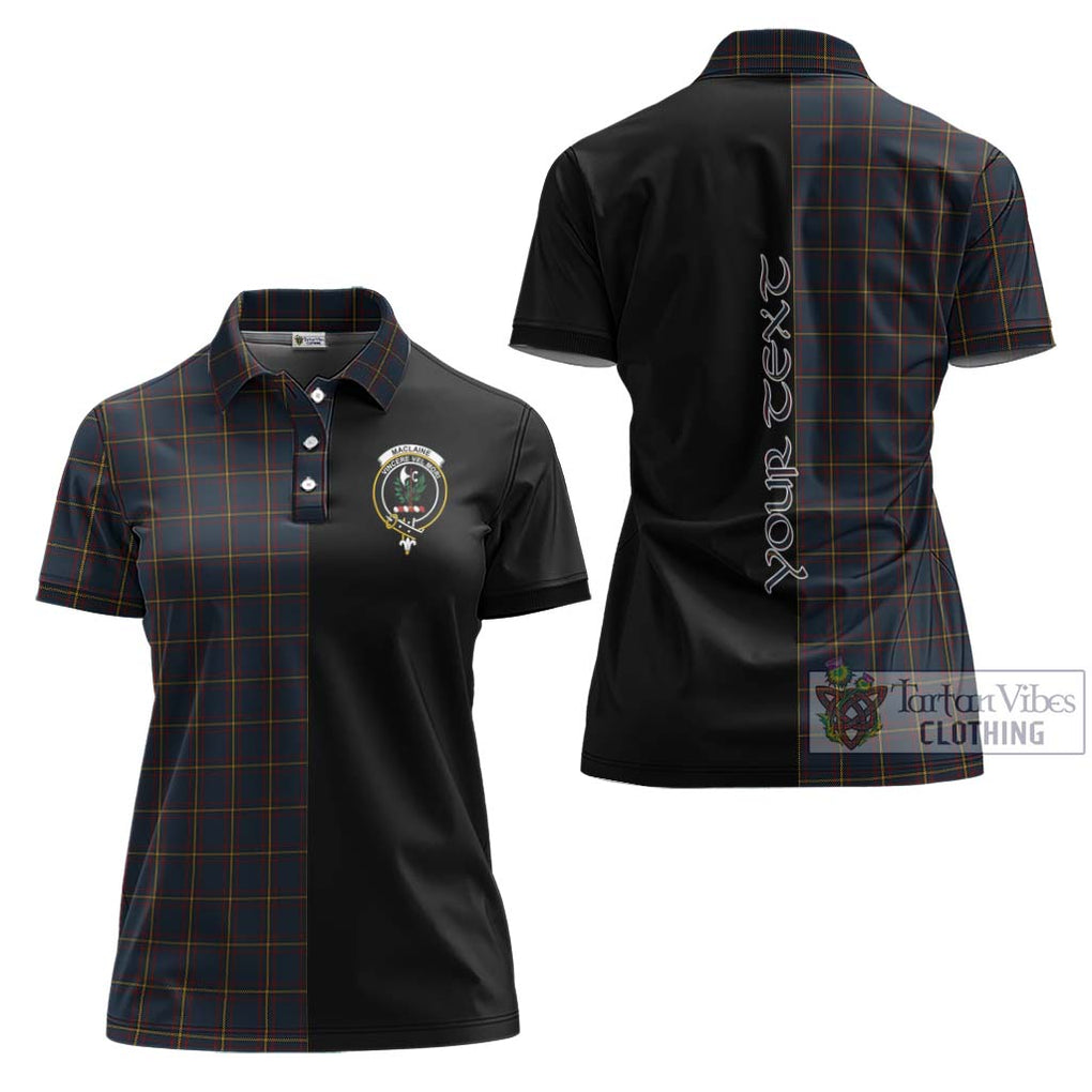 MacLaine of Lochbuie Hunting Tartan Women's Polo Shirt with Family Crest and Half Of Me Style Women - Tartanvibesclothing Shop