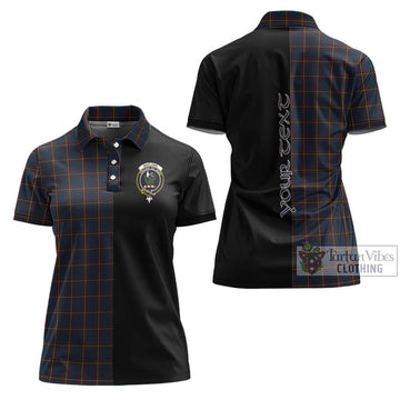 MacLaine of Lochbuie Hunting Tartan Women's Polo Shirt with Family Crest and Half Of Me Style