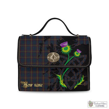 MacLaine of Lochbuie Hunting Tartan Waterproof Canvas Bag with Scotland Map and Thistle Celtic Accents