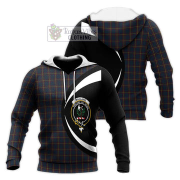 MacLaine of Lochbuie Hunting Tartan Knitted Hoodie with Family Crest Circle Style