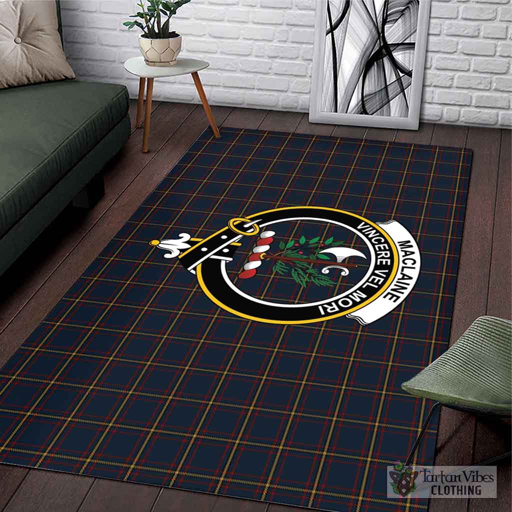 Tartan Vibes Clothing MacLaine of Lochbuie Hunting Tartan Area Rug with Family Crest