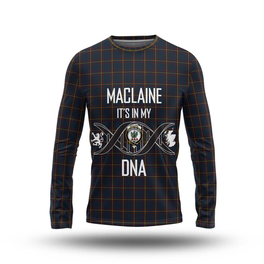 MacLaine of Lochbuie Hunting Tartan Long Sleeve T-Shirt with Family Crest DNA In Me Style Unisex - Tartanvibesclothing Shop