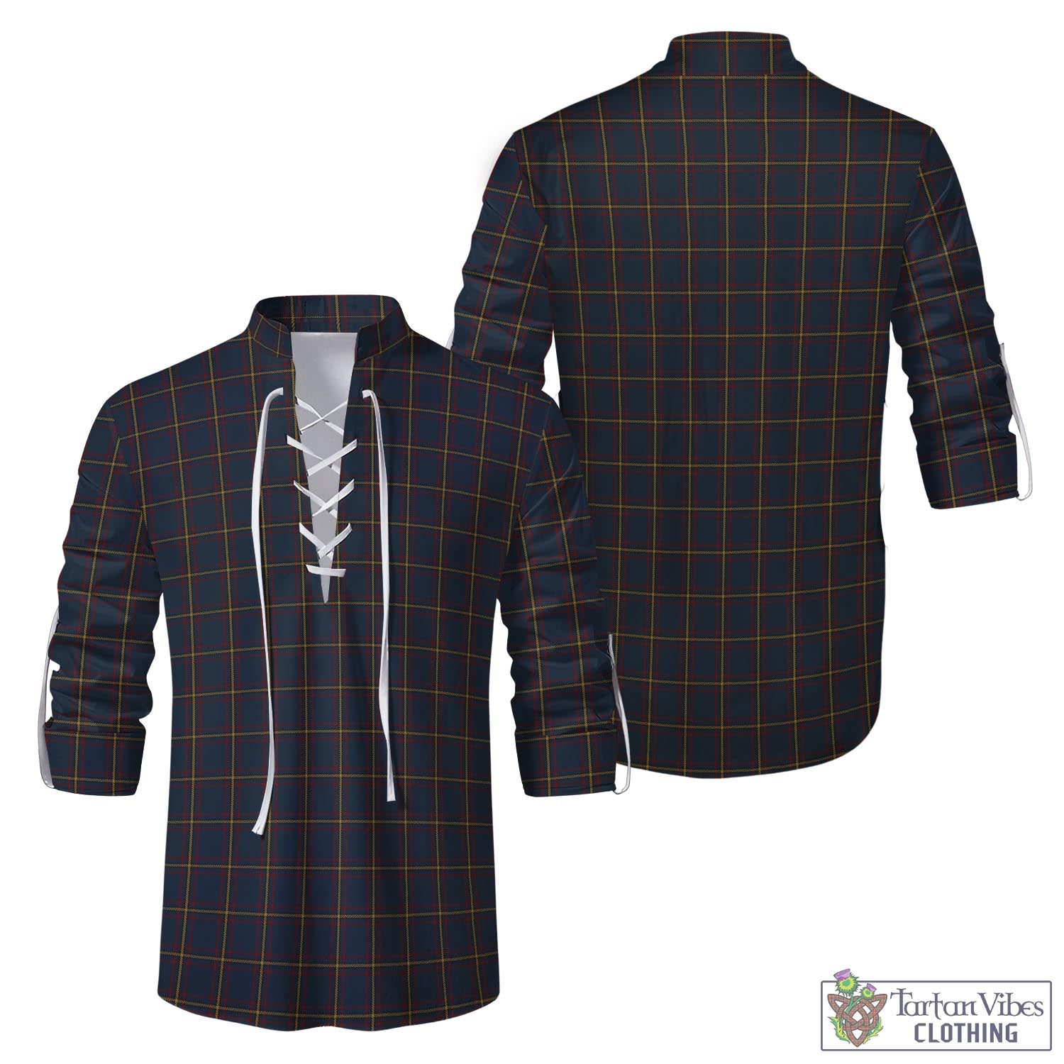 Tartan Vibes Clothing MacLaine of Lochbuie Hunting Tartan Men's Scottish Traditional Jacobite Ghillie Kilt Shirt