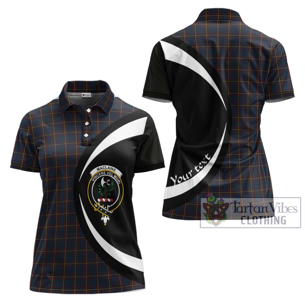 Tartan Vibes Clothing MacLaine of Lochbuie Hunting Tartan Women's Polo Shirt with Family Crest Circle Style