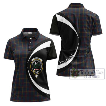 MacLaine of Lochbuie Hunting Tartan Women's Polo Shirt with Family Crest Circle Style