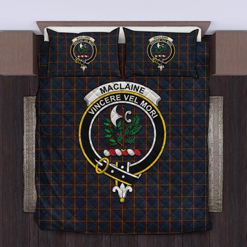 MacLaine of Lochbuie Hunting Tartan Quilt Bed Set with Family Crest