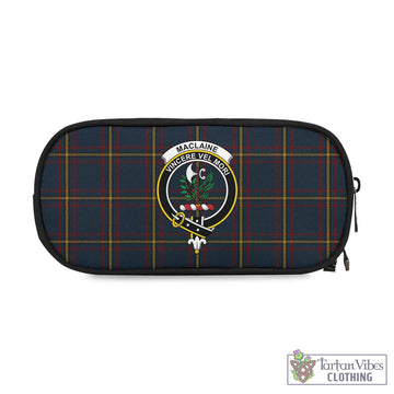 MacLaine of Lochbuie Hunting Tartan Pen and Pencil Case with Family Crest