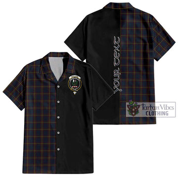 MacLaine of Lochbuie Hunting Tartan Short Sleeve Button Shirt with Family Crest and Half Of Me Style