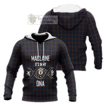 MacLaine of Lochbuie Hunting Tartan Knitted Hoodie with Family Crest DNA In Me Style