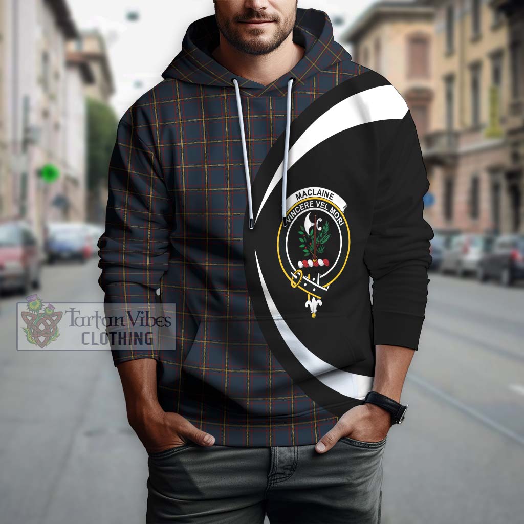 Tartan Vibes Clothing MacLaine of Lochbuie Hunting Tartan Hoodie with Family Crest Circle Style