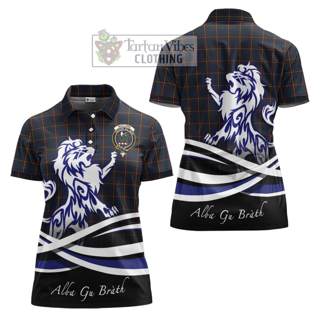 MacLaine of Lochbuie Hunting Tartan Women's Polo Shirt with Alba Gu Brath Regal Lion Emblem Women - Tartanvibesclothing Shop