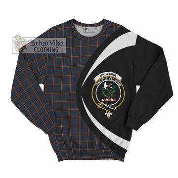 MacLaine of Lochbuie Hunting Tartan Sweatshirt with Family Crest Circle Style