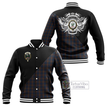 MacLaine of Lochbuie Hunting Tartan Baseball Jacket with Family Crest and Military Logo Style