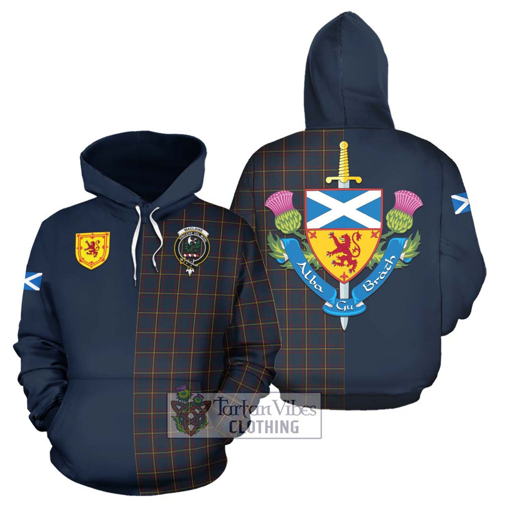 Tartan Vibes Clothing MacLaine of Lochbuie Hunting Tartan Hoodie with Scottish Lion Royal Arm Half Style