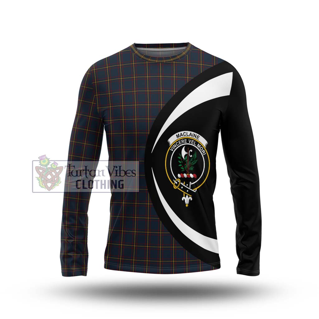 MacLaine of Lochbuie Hunting Tartan Long Sleeve T-Shirt with Family Crest Circle Style Unisex - Tartan Vibes Clothing