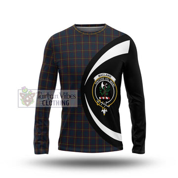 MacLaine of Lochbuie Hunting Tartan Long Sleeve T-Shirt with Family Crest Circle Style